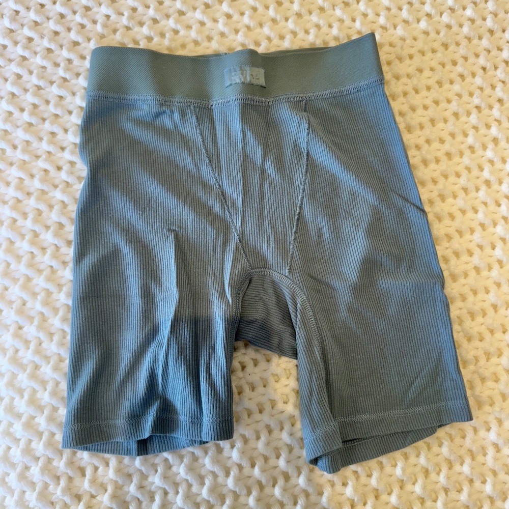 SKIMS Blue Cotton Rib Shorts